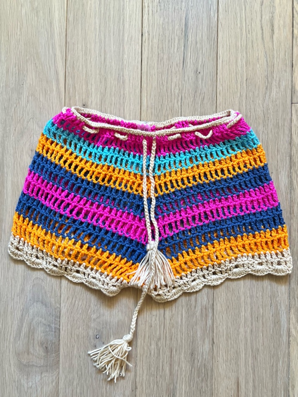 Crochet Mini Shorts Beach Cover Up XXS-XS
